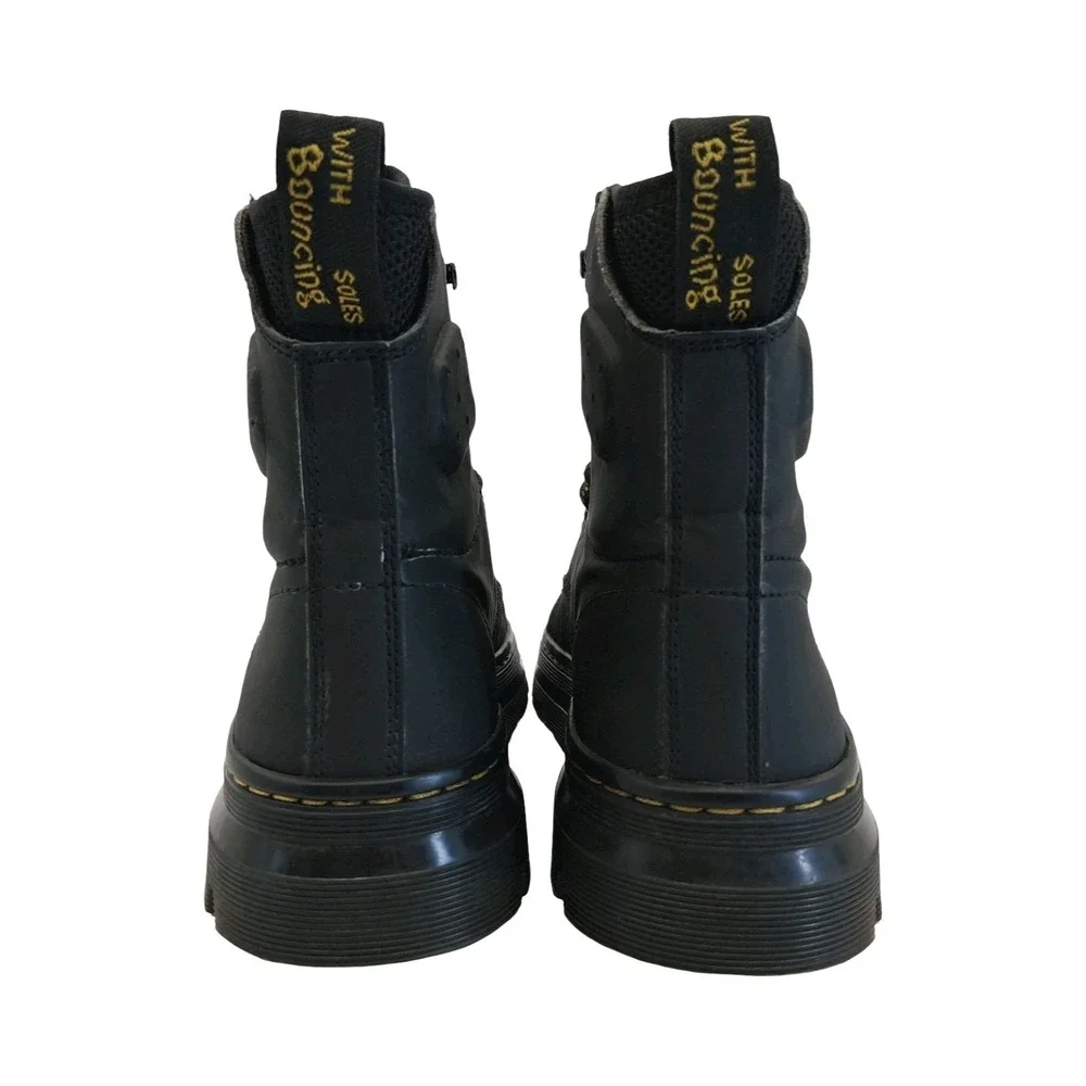 Dr Martens Boots Mens Size 8 Black Leather Quinton Combat Lace Up Work Boots